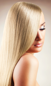 woman with long straight blonde hair